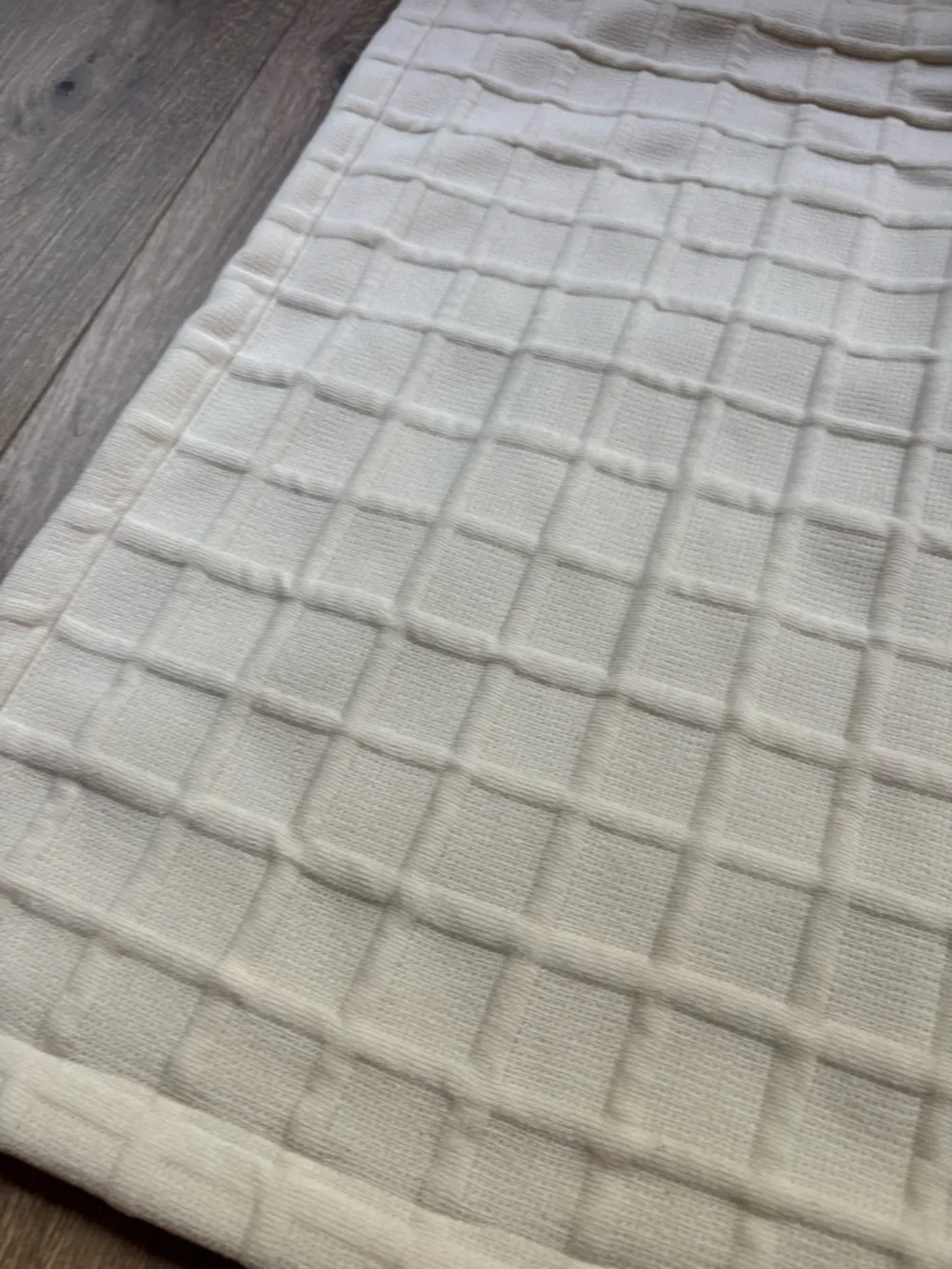 Calvin Klein Cream Quilted Square Throw Pillow Cover 22x22” Neutral